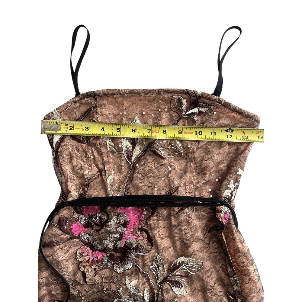 NWT $198 Free People Last Call Mini Dress Floral Sequin Lace Shimmer Party Sz XS - Picture 15 of 16